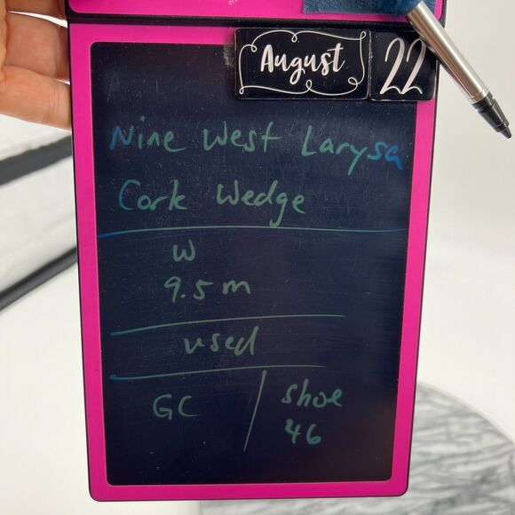 Nine West Larysa Platform Wedge Sandal Womens 9.5 M White Multi Floral Slip On - Picture 9 of 10